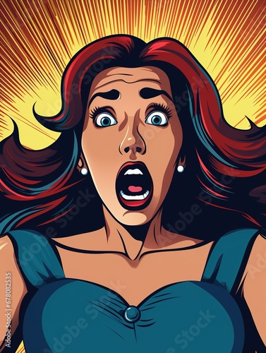 Pop Art style comic book panel with terrified man in a panic screaming in fear