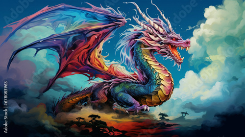 Colorful image of a dragon © Noman