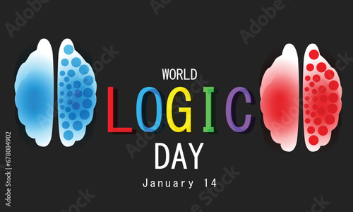 world logic day. background, banner, card, poster, template. Vector illustration.