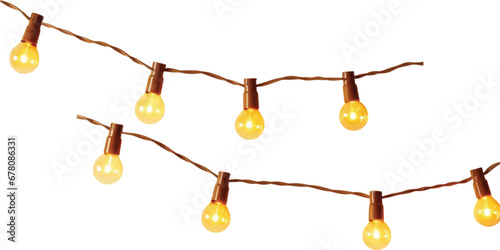 Christmas light strings illustration on white background