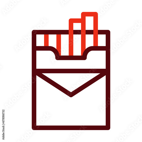 Cigarette Thick Line Two Colors Icon Design