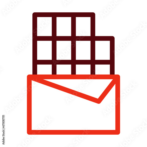 Chocolate Bar Thick Line Two Colors Icon Design