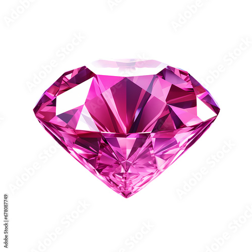 African pink diamond on transparent background, white background, isolated, material