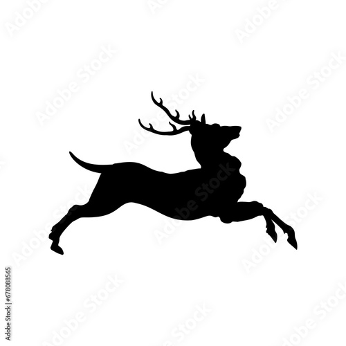 silhouette of a deer jumping