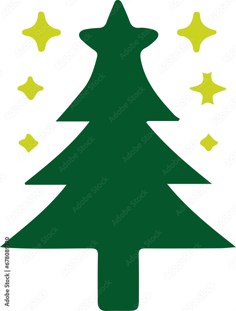Christmas tree with transparent background