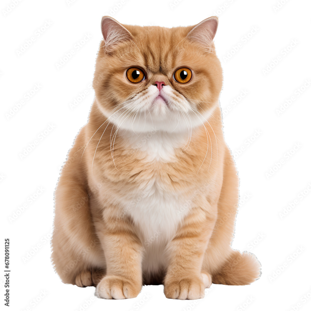 Obraz premium Exotic Shorthair Cat, Isolated on white background, PNG, 300 DPI