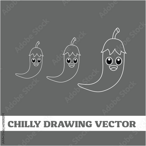 Chili Drawing Vector Creative Concept: Spicy Elegance Unleashed 