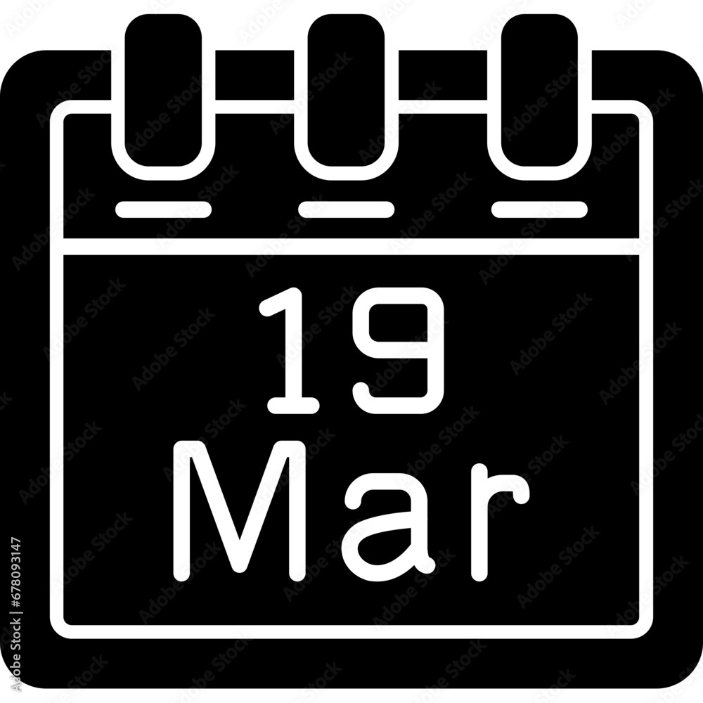 Fototapeta premium March 19 Icon