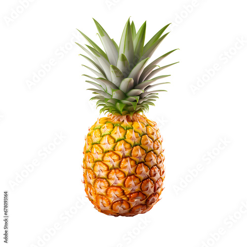 Pineapple, isolated on transparent background, PNG, 300 DPI