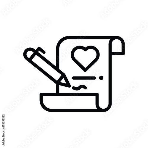 Marriage Contract  icon isolate white background vector stock illustration.
