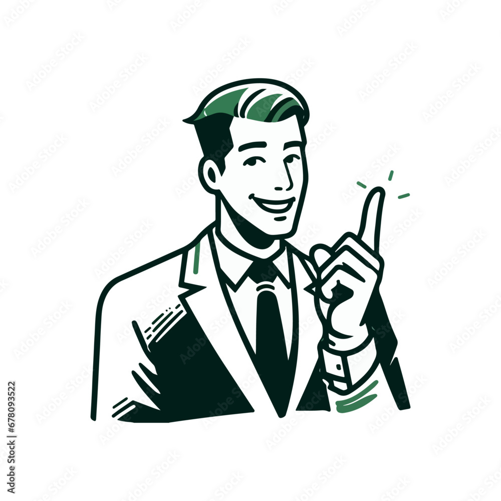 vector illustration of Businessman avatar, happy business man