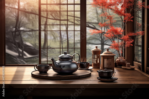 Japanese style decoration architecture, family drink room photo