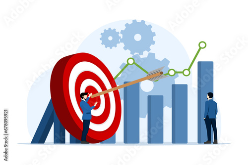 Flat illustration concept of business performance data analysis, search engine optimization, market research graph, Data Analysis, Financial report, Business strategy, Financial forecast