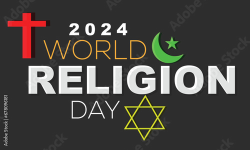 world Religion day. background, banner, card, poster, template. Vector illustration.