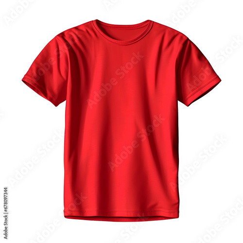 Red T-shirt, isolated on transparent background, PNG, 300 DPI