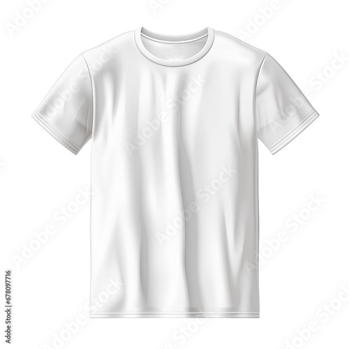 White T-shirt, isolated on transparent background, PNG, 300 DPI