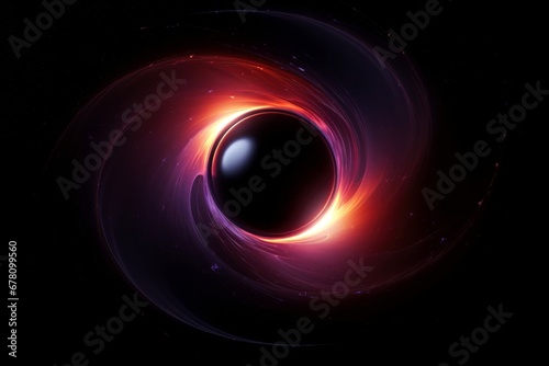 Abstract black hole with dark space galaxy background photo