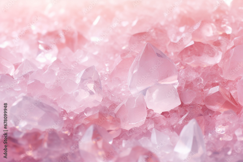 Pink shines with snow crystals background Pink shines with snow crystals background