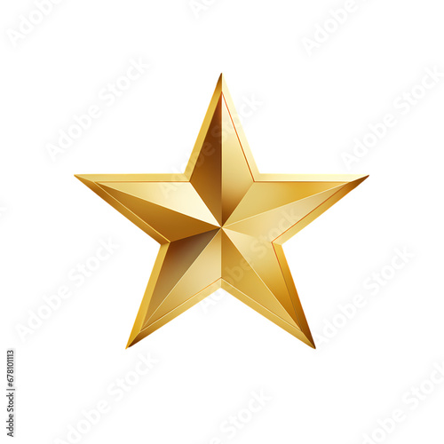 Five-pointed star, star on transparent background, white background, isolated, icon material