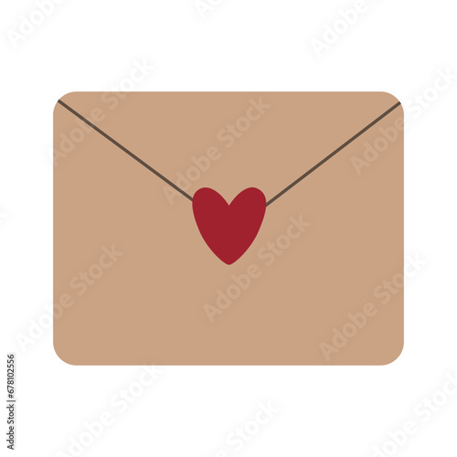Vector illustration Envelope with a declaration of love for Valentine's Day