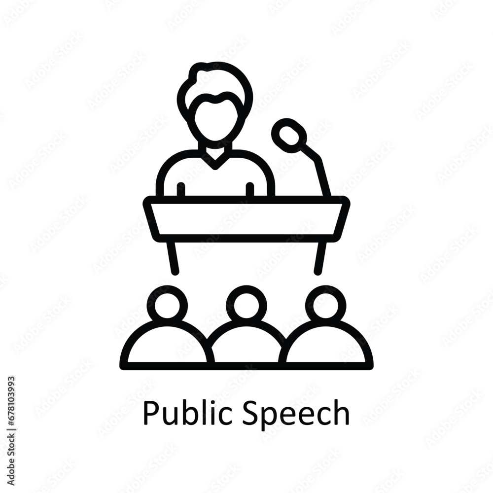 Public Speech vector outline Icon Design illustration. Business And Management Symbol on White background EPS 10 File Public Speech vector outline Icon Design illustration. Business And Management Symbol on White background EPS 10 File
