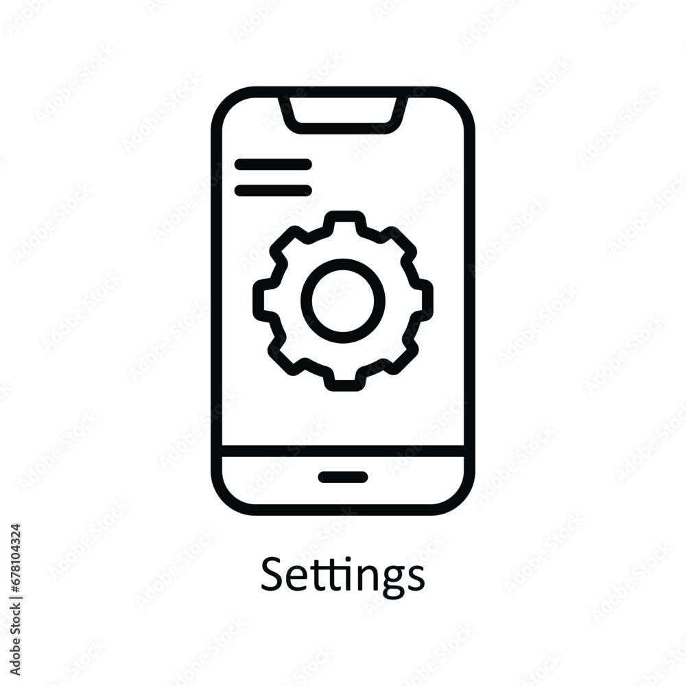Settings vector outline Icon Design illustration. Business And Management Symbol on White background EPS 10 File Settings vector outline Icon Design illustration. Business And Management Symbol on White background EPS 10 File