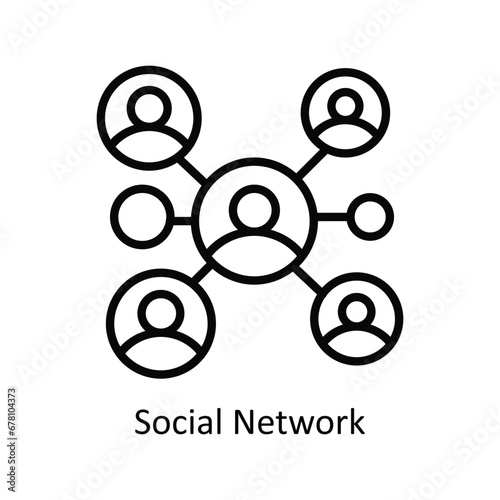 Social Network vector outline Icon Design illustration. Business And Management Symbol on White background EPS 10 File © Designer`s Circle 