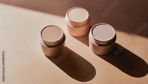 contenitori per makeup e skincare ecologico bio a tinta unita generato con ai
