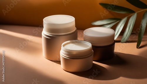 contenitori per makeup e skincare a tinta unita generato con ai