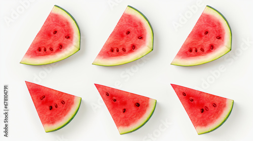 Watermelon slice on white background