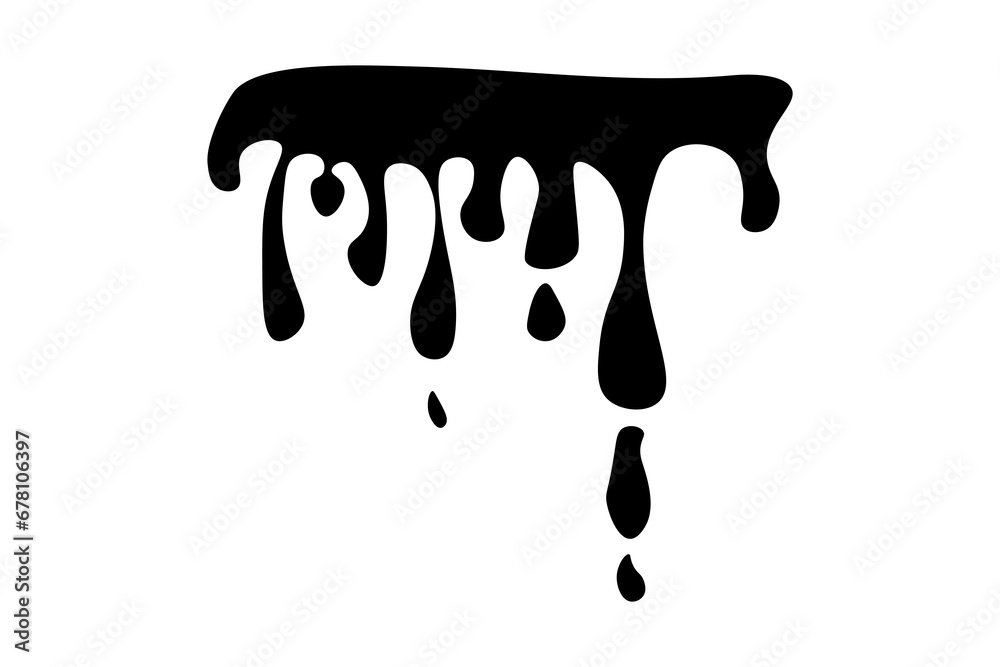 Dripping paint. Black paint dripping. White background. Vector. Illustration Dripping paint. Black paint dripping. White background. Vector. Illustration