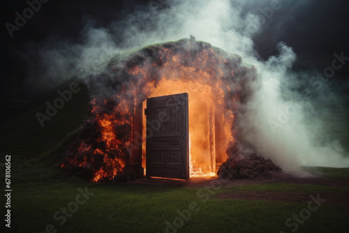The door to hell, the gates of hell that wait after death, Lucifer