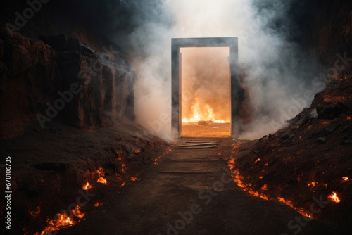 The door to hell, the gates of hell that wait after death, Lucifer
