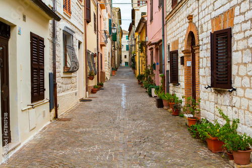 Fototapeta Naklejka Na Ścianę i Meble -  Sirolo is a picturesque town situated along the Adriatic coast in the Marche region of Italy. Known for its stunning beaches, clear blue waters, and charming historic center.