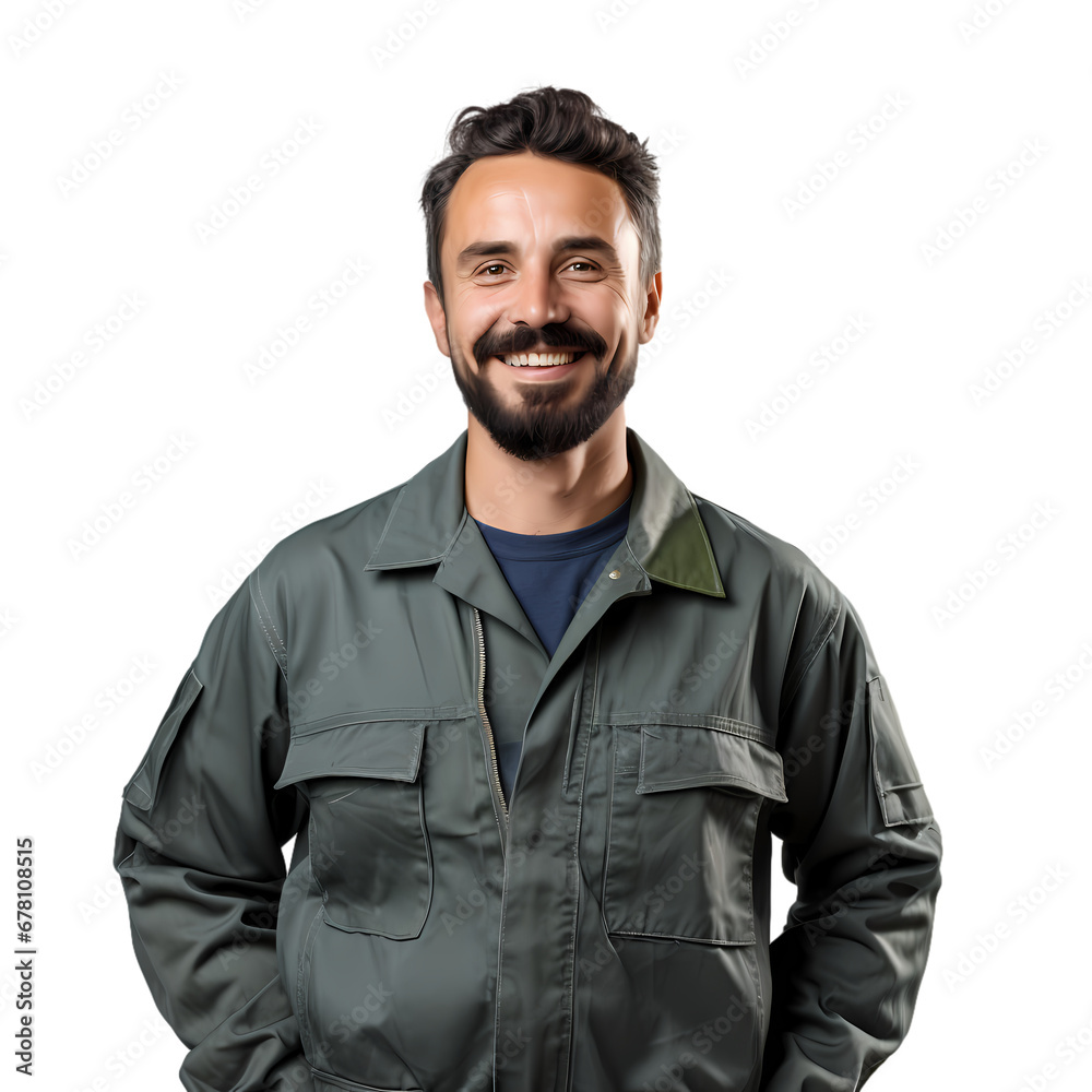 Factory worker in uniform on transparent background, white background, isolated, icon material, commercial photography Factory worker in uniform on transparent background, white background, isolated, icon material, commercial photography