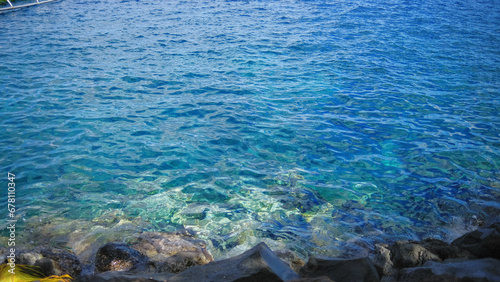 crystal clear blue sea