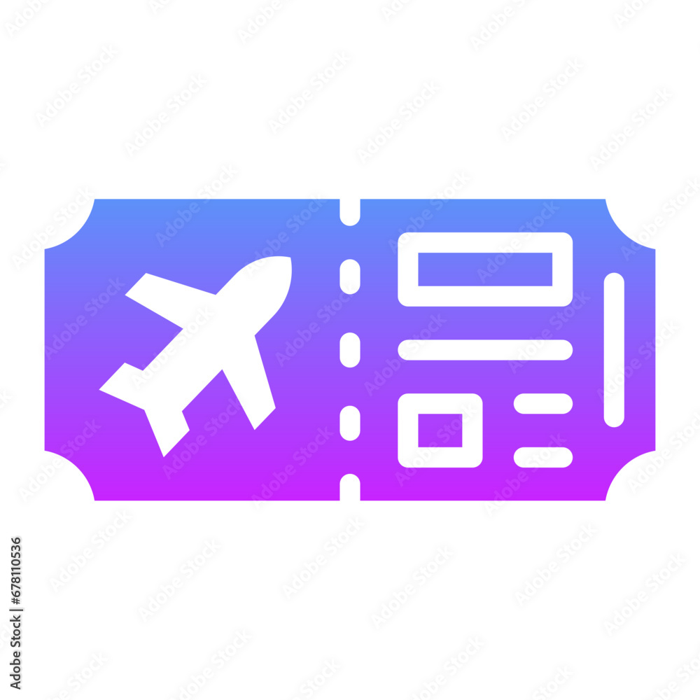 Fototapeta premium Flight Ticket Icon