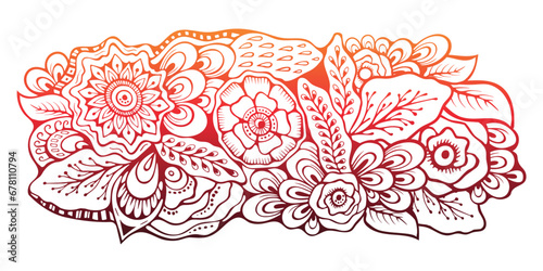 abstract background. cartoon floral doodle banner or card. template for invitation