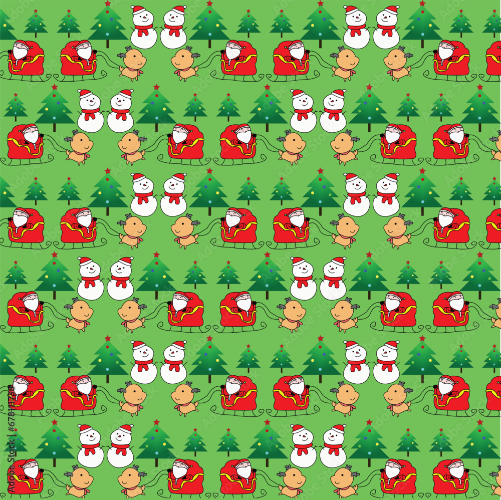 seamless pattern with cute christmas wrapping