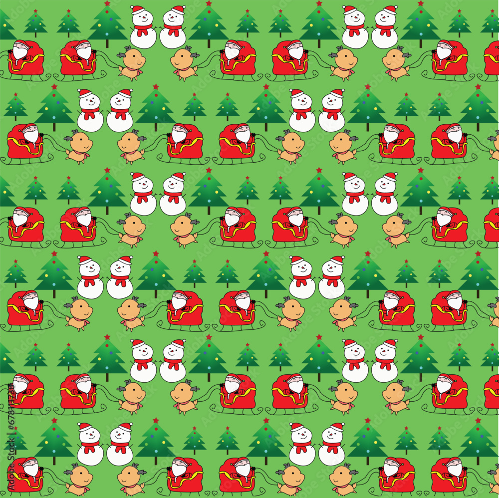 seamless pattern with cute christmas wrapping