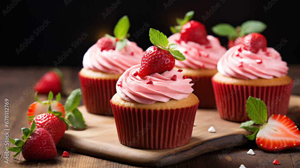 Cupcakes with Strawberry