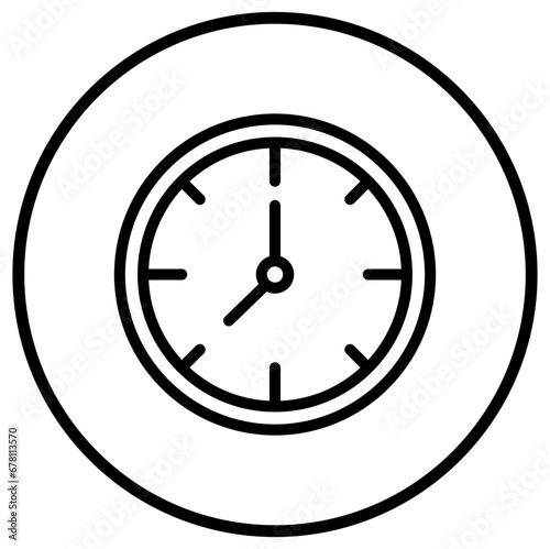 Wall Clock Vector Icon Design Illustration