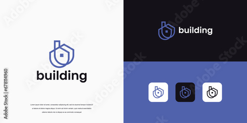 real estate logo idea, building icon design template.