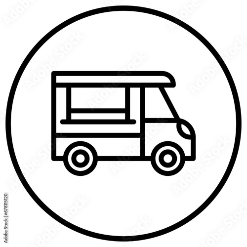 Coffee Truck Vector Icon Design Illustration