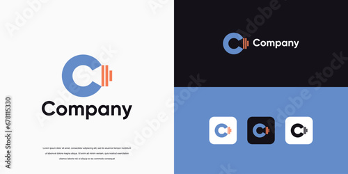 Simple initial C monogram logo vector