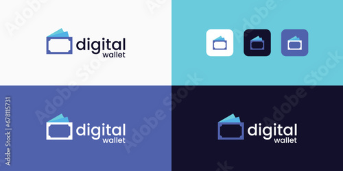 Digital wallet logo design template. online payment logo