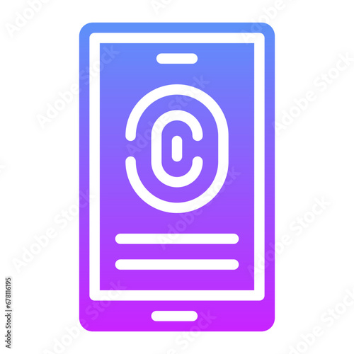 Mobile Fingerprint Lock Icon