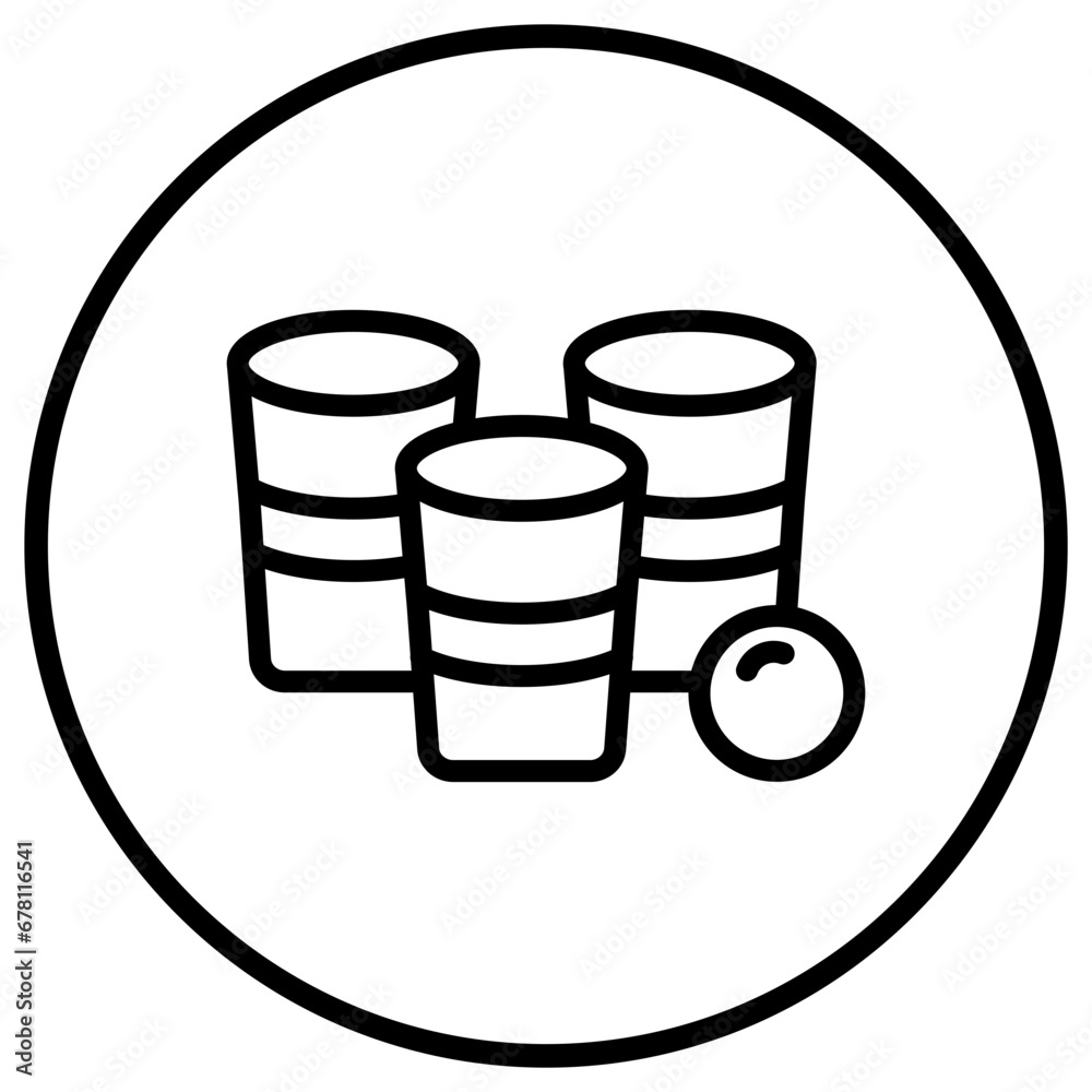 Beer Pong Vector Icon Design Illustration Beer Pong Vector Icon Design Illustration