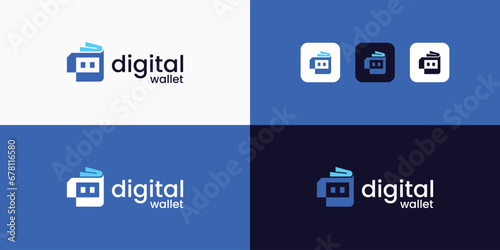 Digital wallet logo design template. online payment logo