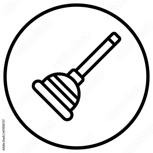 Plunger Vector Icon Design Illustration